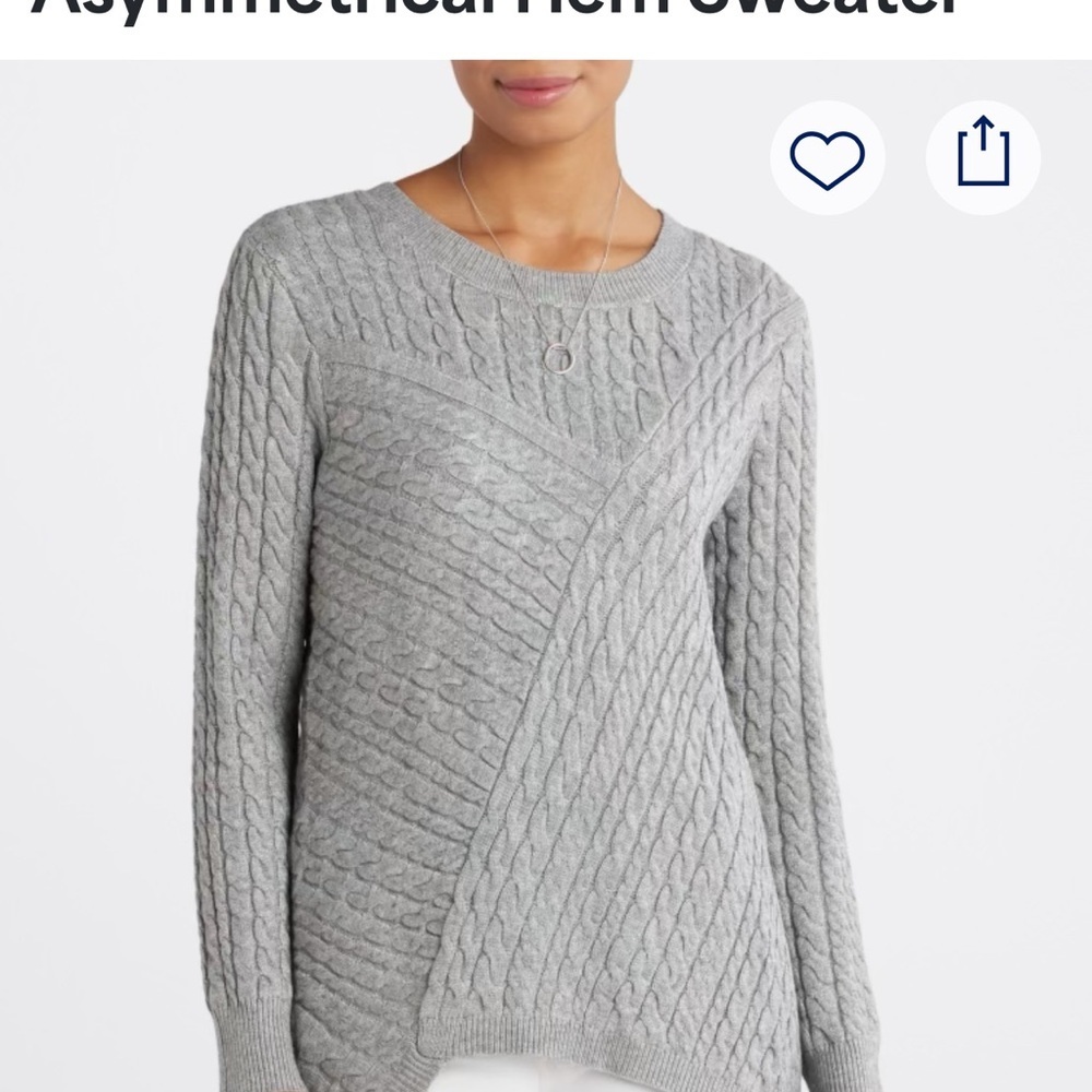 Grey Evolution by Cyrus Aneesa asymmetrical hem sweater.  Women’s size Medium - Picture 3 of 13